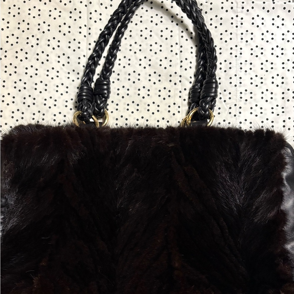 Elegant Black Fur Women's Bag